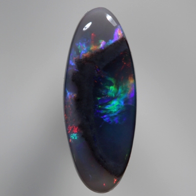 SOLID BLACK OPAL Unusual pattern, sparkling red and blue